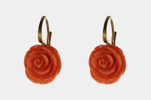 Orecchini con rosa di corallo 6.86 ct - Gioielleria Casavola di Noci - idee regalo compleanno 70 anni nonna