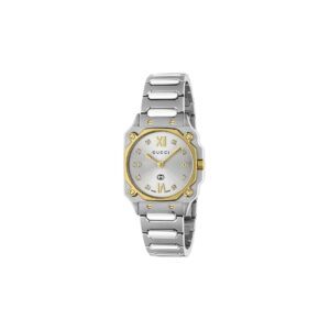 Gucci G-Flat YA166503 - Gioielleria Casavola di Noci - orologio svizzero da donna di forma ottagonale - quadrante con diamanti - placcato oro giallo 18 carati