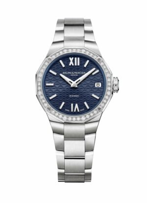 Baume et Mercier Riviera M0A10765 - Gioielleria Casavola di Noci - orologio svizzero da donna - quadrante blu - ghiera con 44 diamanti